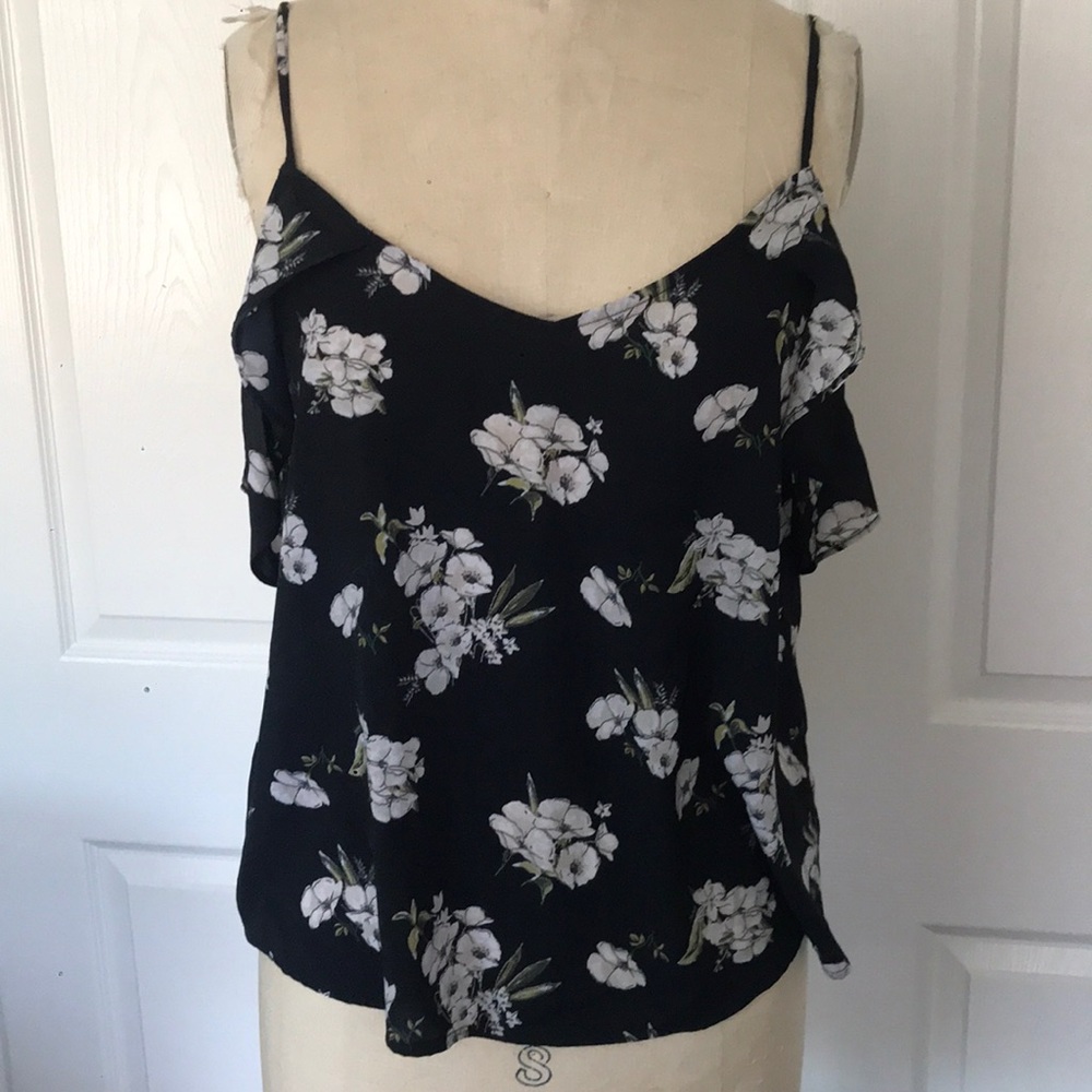 Flowy flower tank with drop shoulder
